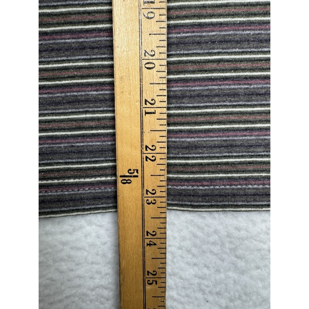 Vintage 90s Sostanza Striped Shirt - XL 14/16 Youth - Gray Brown Yellow - Picture 9 of 11